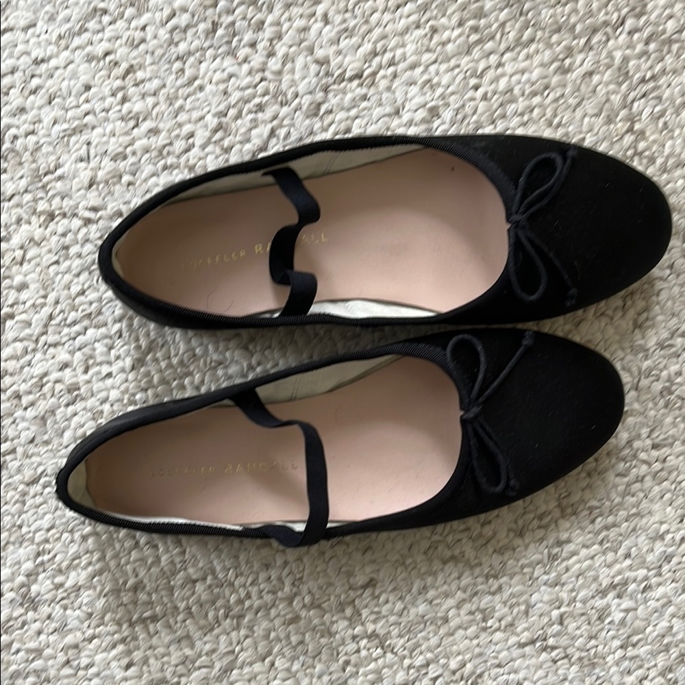 Loeffler Randall Satin Leonie Black Ballet Flats, size 6